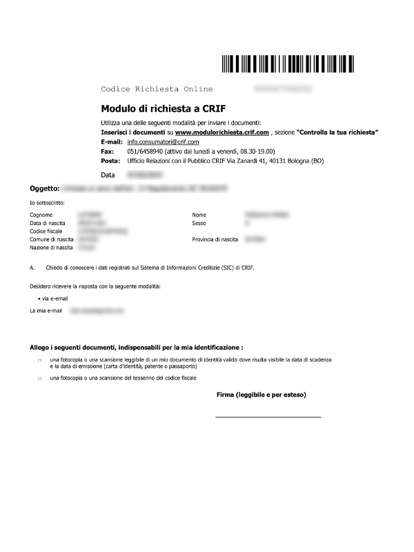 Visura Crif