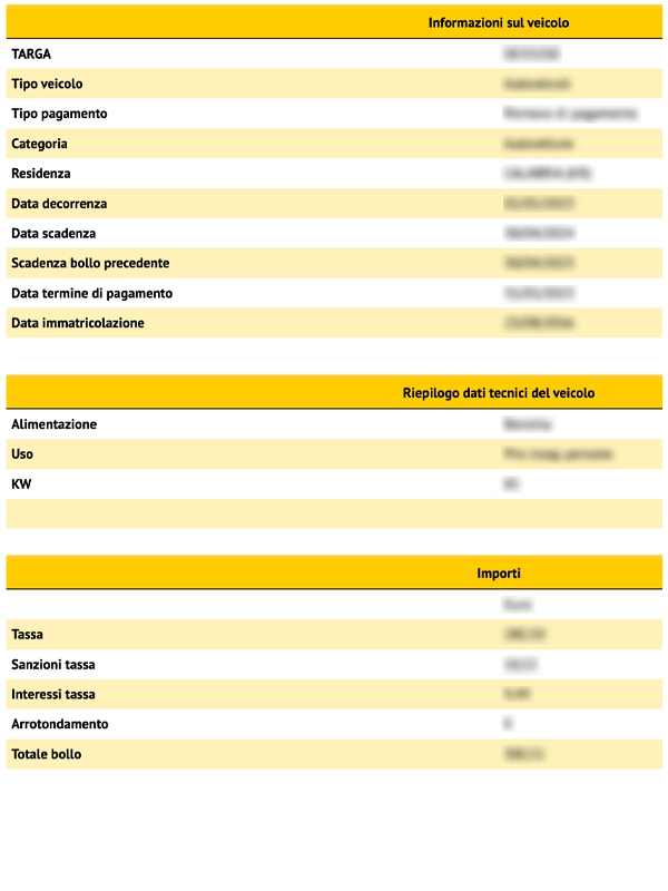 Visura Bollo Auto online - Verifica pagamenti e scadenze bollo veicoli