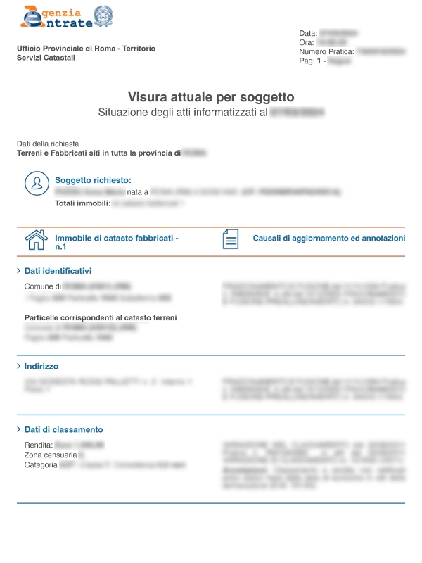 Visura Catastale online - Documenti ufficiali immobili e terreni italiani